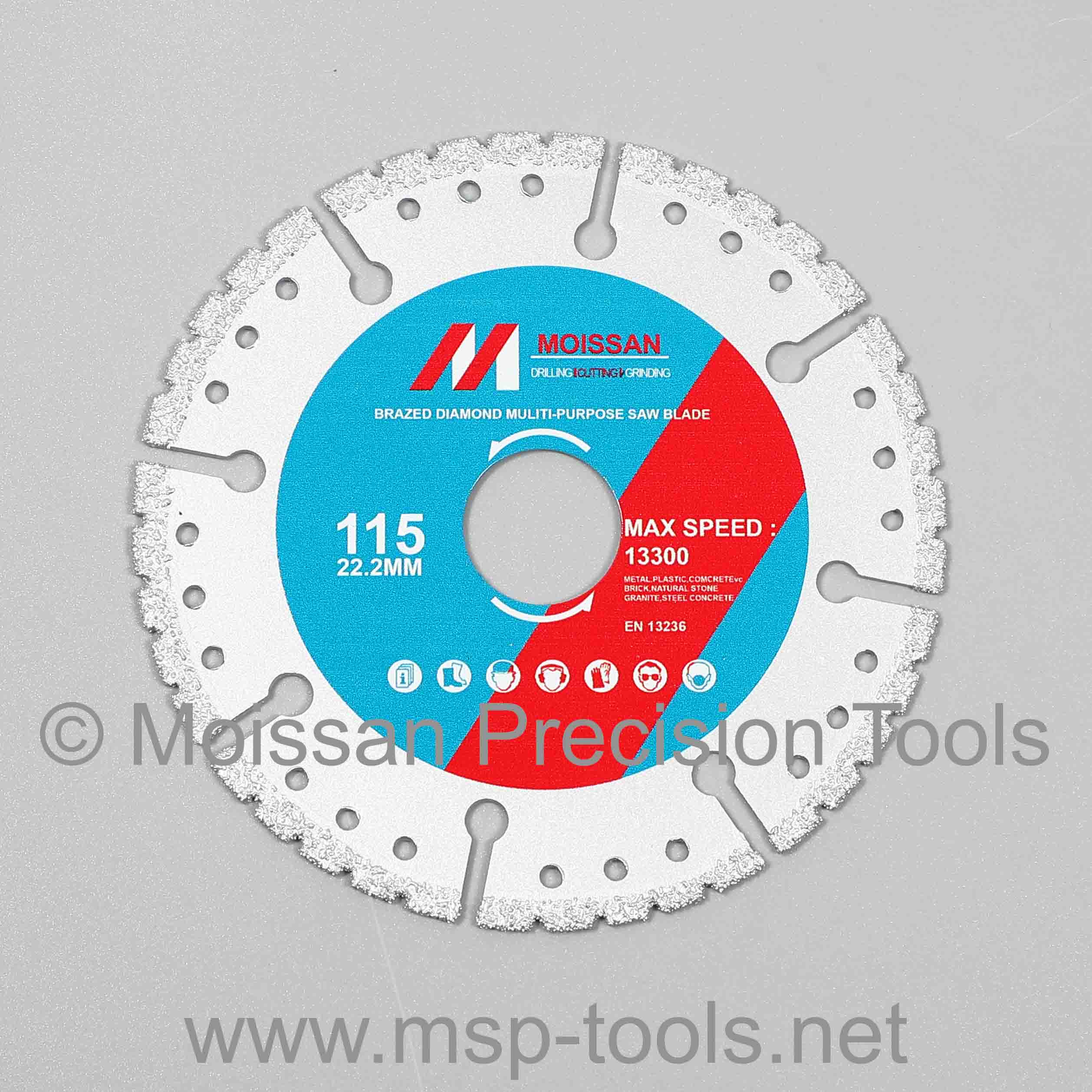 Brazed diamond multi-purpose saw blade